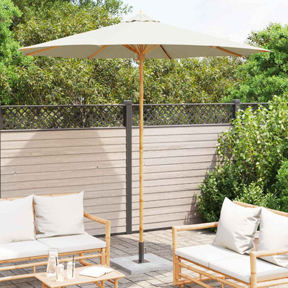 vidaXL Garten-Sonnenschirm Cremeweiß Ø 270 x 260 cm Bambus