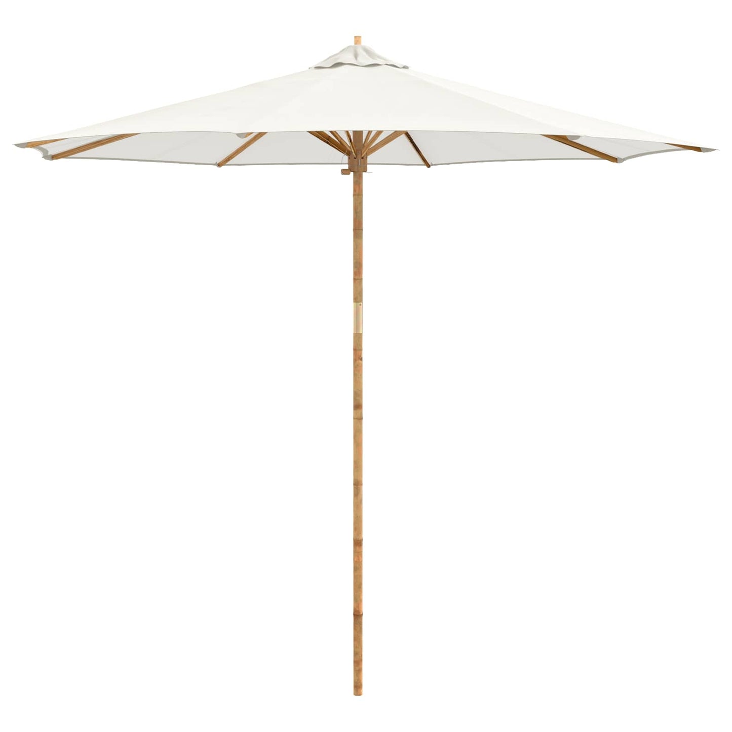 vidaXL Garten-Sonnenschirm Cremeweiß Ø 270 x 260 cm Bambus