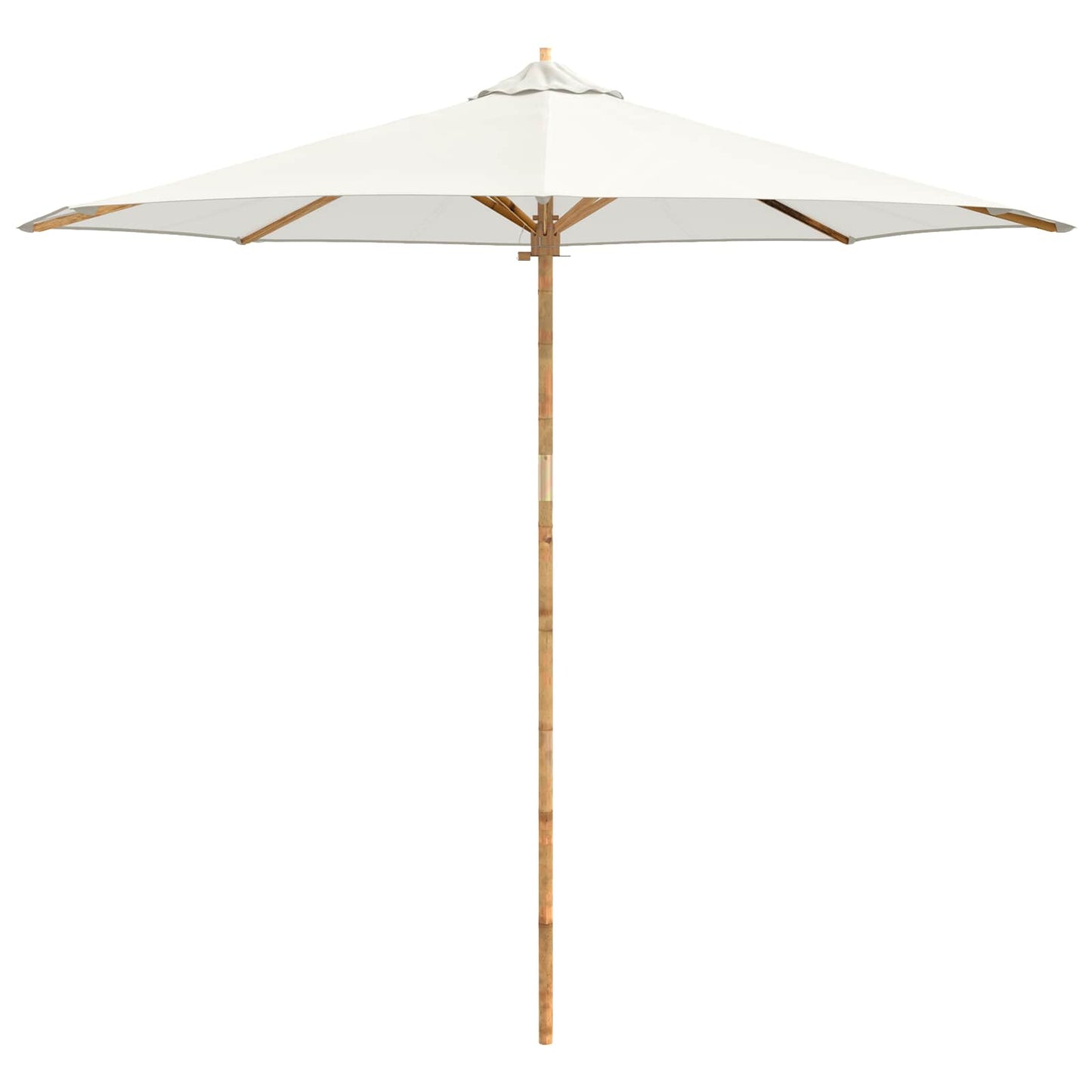 vidaXL Garten-Sonnenschirm Cremeweiß Ø 270 x 260 cm Bambus
