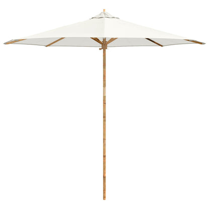 vidaXL Garten-Sonnenschirm Cremeweiß Ø 270 x 260 cm Bambus