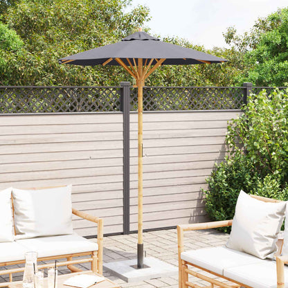 vidaXL Garten-Sonnenschirm Dunkelgrau Ø 270 x 260 cm Bambus