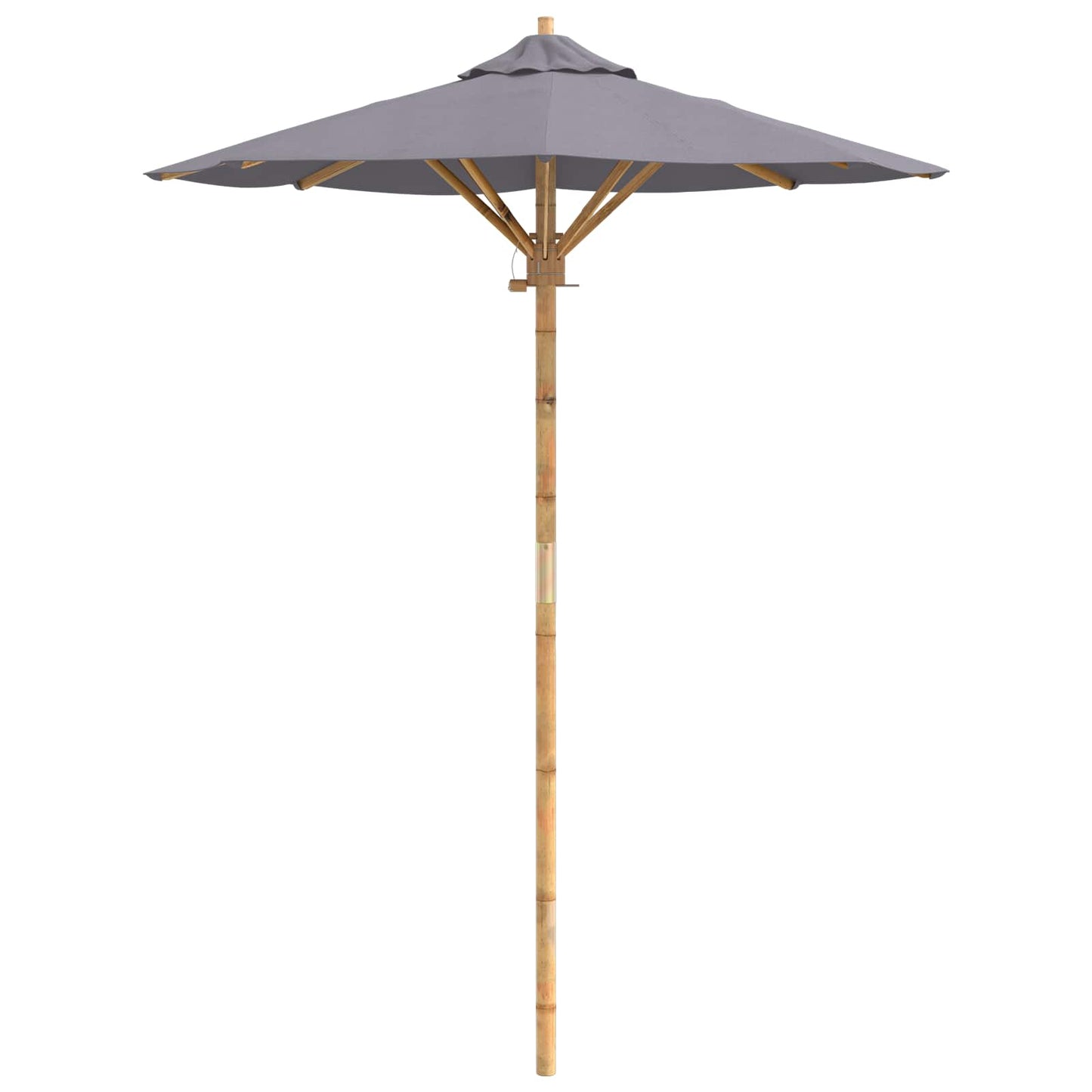 vidaXL Garten-Sonnenschirm Dunkelgrau Ø 270 x 260 cm Bambus
