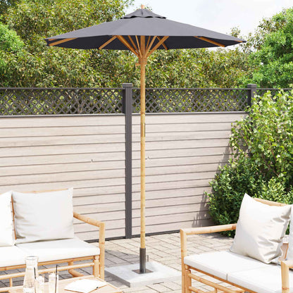 vidaXL Garten-Sonnenschirm Dunkelgrau Ø 270 x 260 cm Bambus
