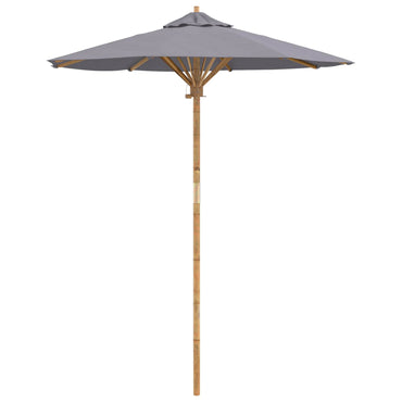 vidaXL Garten-Sonnenschirm Dunkelgrau Ø 270 x 260 cm Bambus