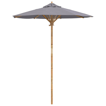 vidaXL Garten-Sonnenschirm Dunkelgrau Ø 270 x 260 cm Bambus