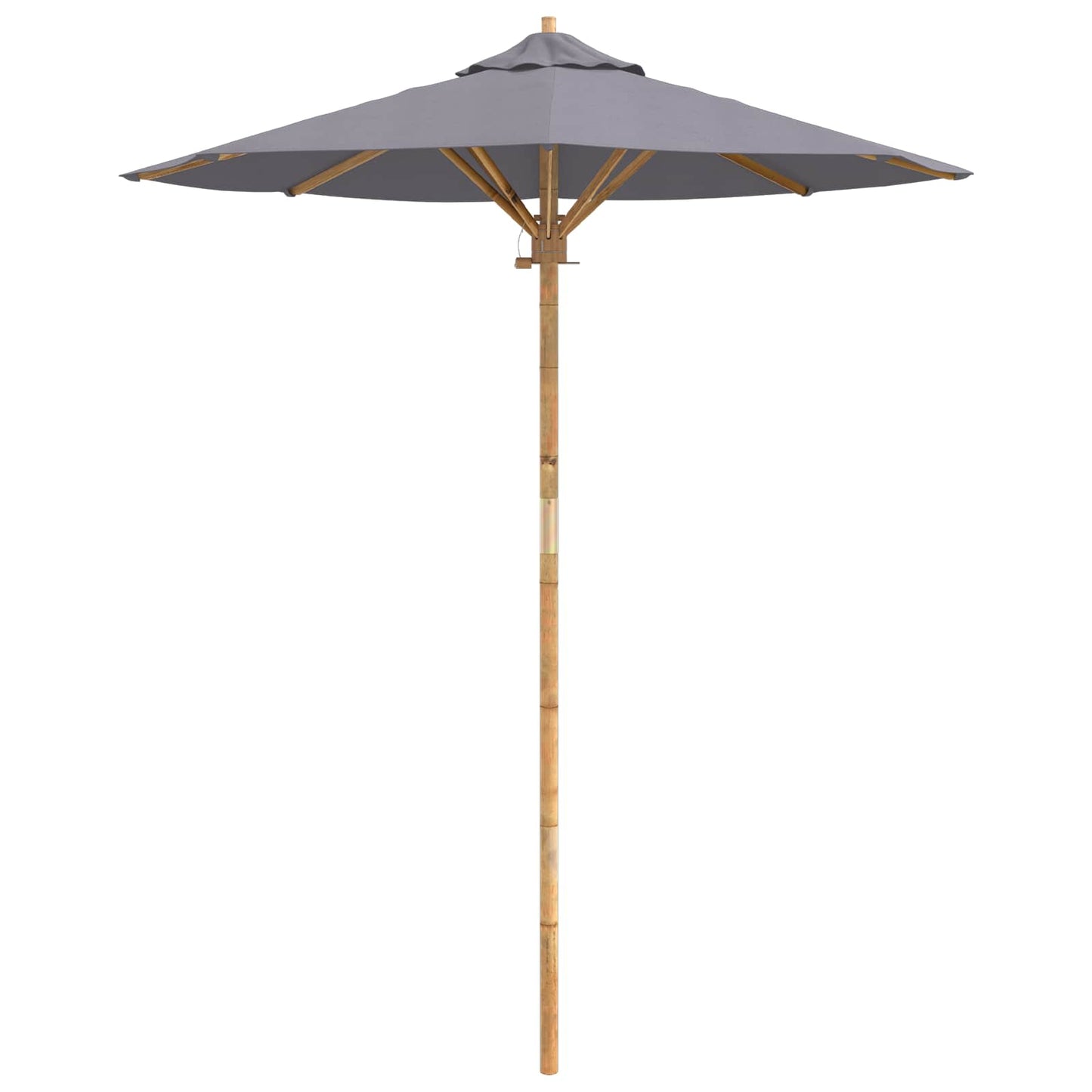 vidaXL Garten-Sonnenschirm Dunkelgrau Ø 270 x 260 cm Bambus