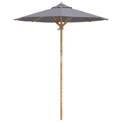 vidaXL Garten-Sonnenschirm Dunkelgrau Ø 270 x 260 cm Bambus