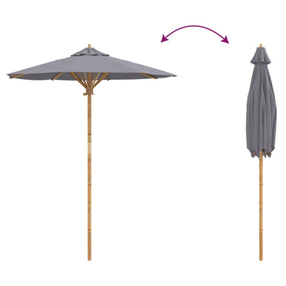 vidaXL Garten-Sonnenschirm Dunkelgrau Ø 270 x 260 cm Bambus