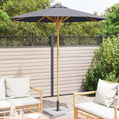 vidaXL Garten-Sonnenschirm Dunkelgrau Ø 270 x 260 cm Bambus
