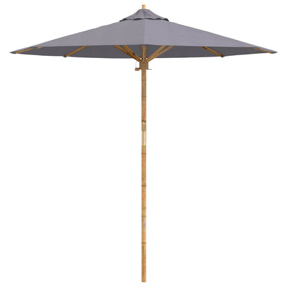 vidaXL Garten-Sonnenschirm Dunkelgrau Ø 270 x 260 cm Bambus