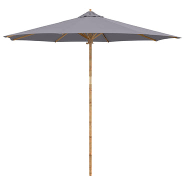 vidaXL Garten-Sonnenschirm Dunkelgrau Ø 270 x 260 cm Bambus