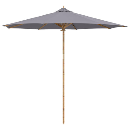 vidaXL Garten-Sonnenschirm Dunkelgrau Ø 270 x 260 cm Bambus