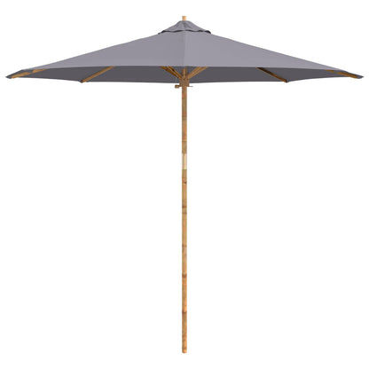 vidaXL Garten-Sonnenschirm Dunkelgrau Ø 270 x 260 cm Bambus