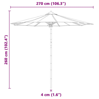 vidaXL Garten-Sonnenschirm Dunkelgrau Ø 270 x 260 cm Bambus