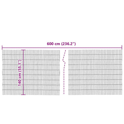 vidaXL Schilfrohrzaun Natur 600 x 140 cm Schilf