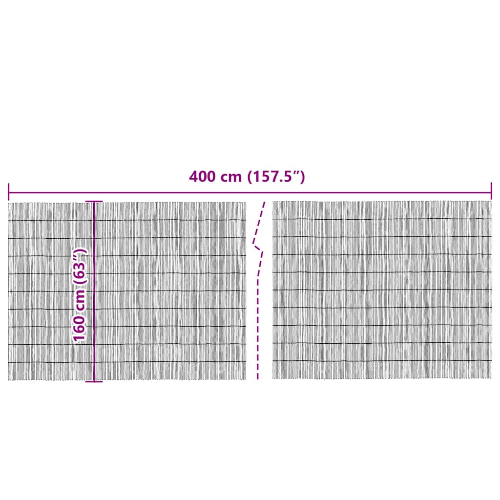vidaXL Schilfrohrzaun Braun 400 x 160 cm Schilf