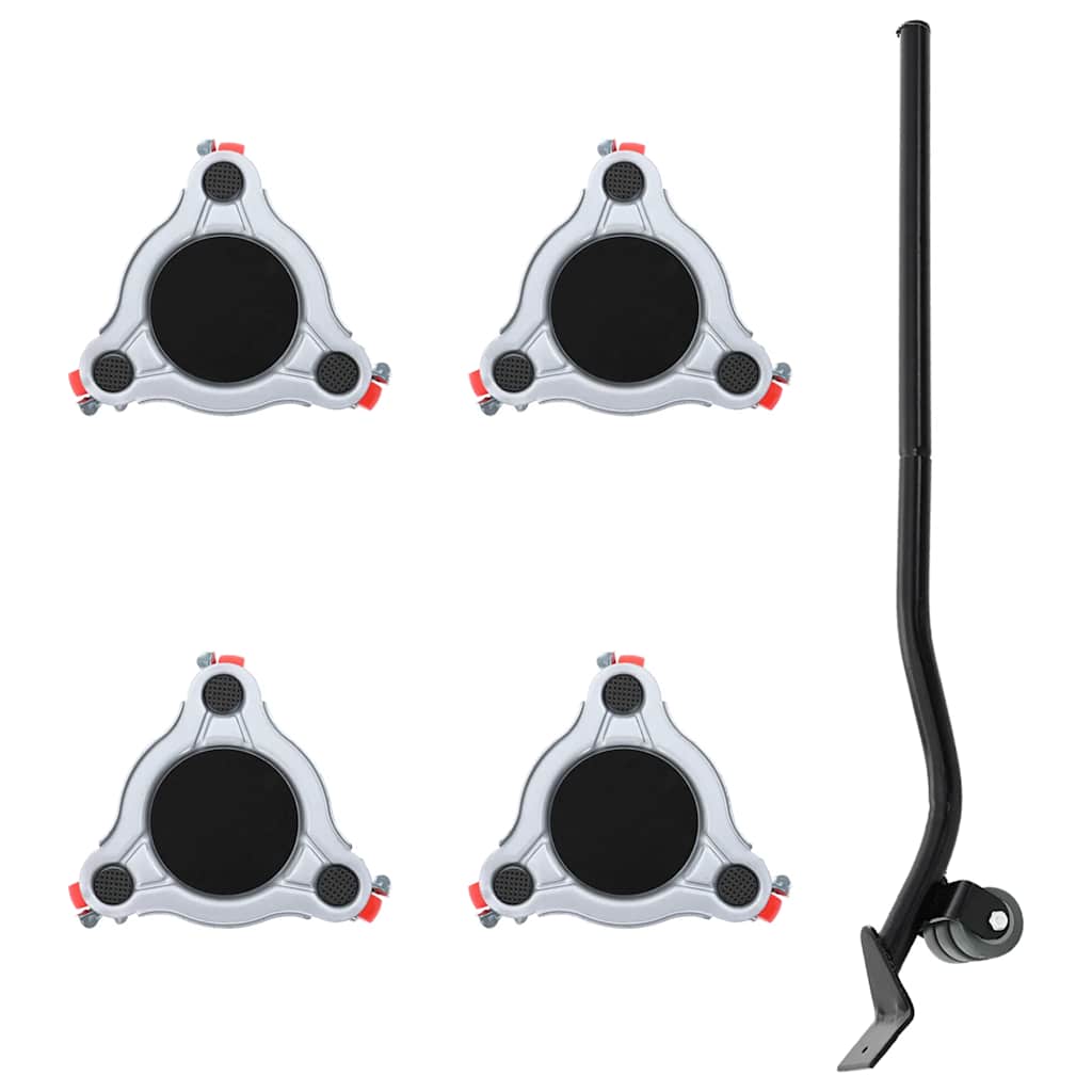 Möbelrollen 4 Stk. mit Heber 14,5x13,5x4 cm Stahl 400 kg