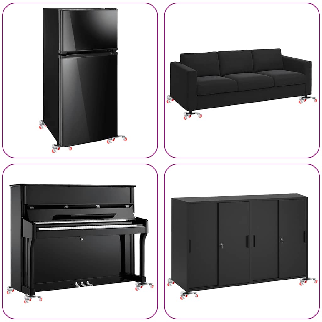 Möbelrollen 4 Stk. mit Heber 14,5x13,5x4 cm Stahl 400 kg