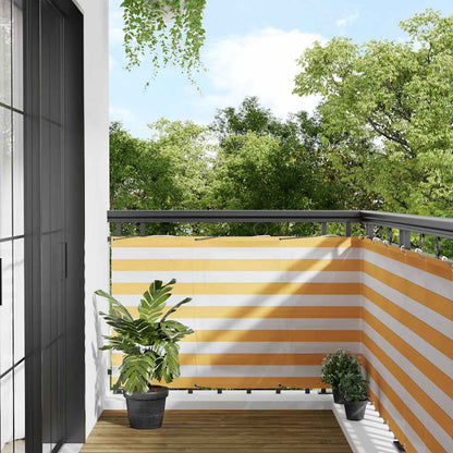 vidaXL Balkon-Sichtschutz Gelb und Weiß Gestreift 90x700 cm