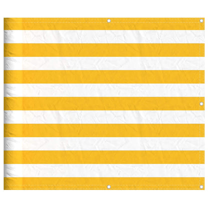 Balkon-Sichtschutz Gelb und Weiß Gestreift 90x800 cm