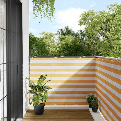 vidaXL Balkon-Sichtschutz Gelb und Weiß Gestreift 120x1000 cm