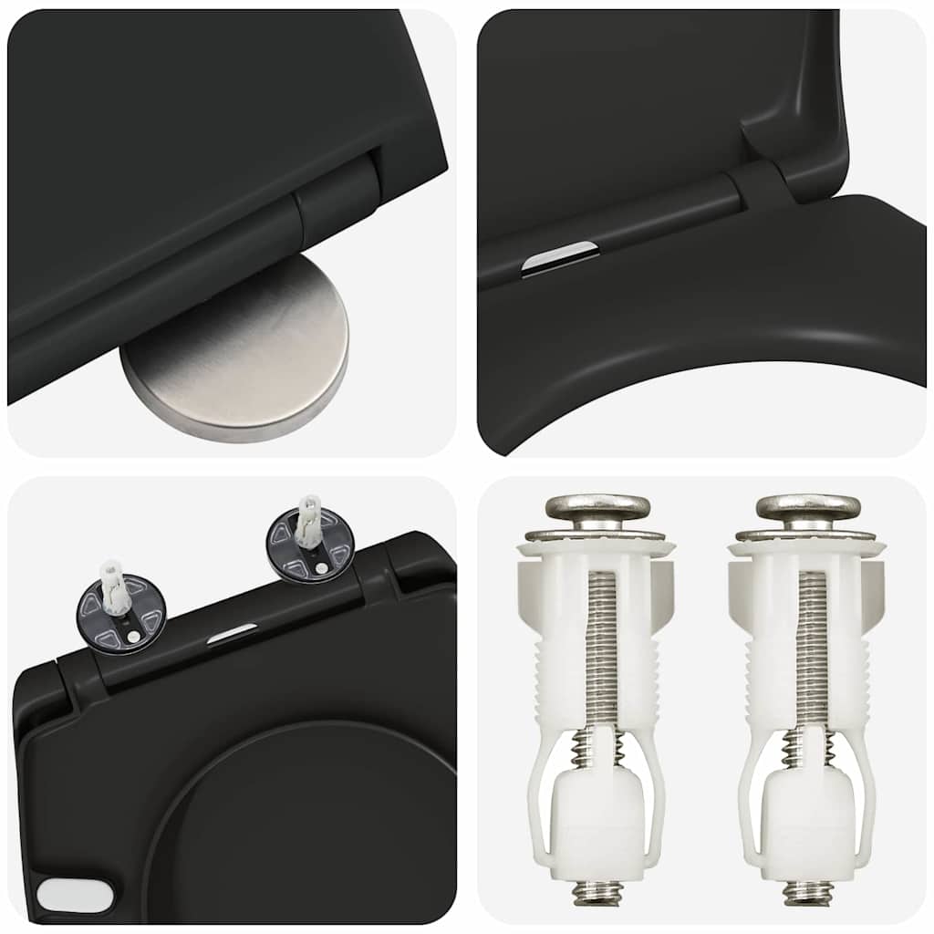 Toilettensitz Schwarz 47 x 37 x 4 cm Duroplast