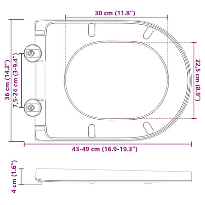Toilettensitz Weiß 49 x 36 x 4 cm Duroplast