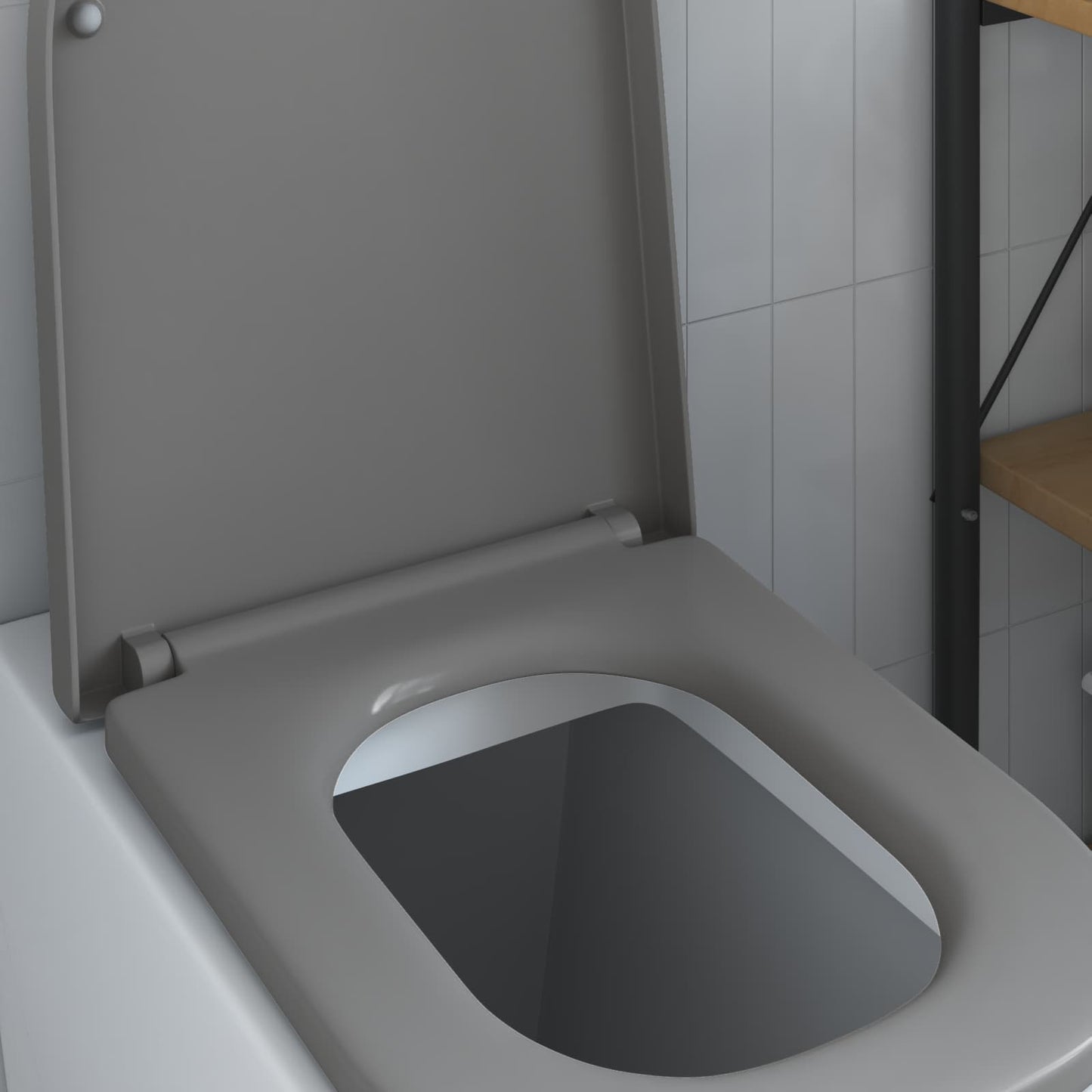 Toilettensitz Grau 47,5 x 35 x 3,6 cm Duroplast