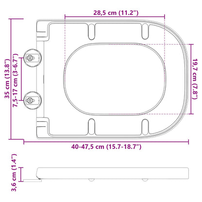 Toilettensitz Weiß 47,5 x 35 x 3,6 cm Duroplast