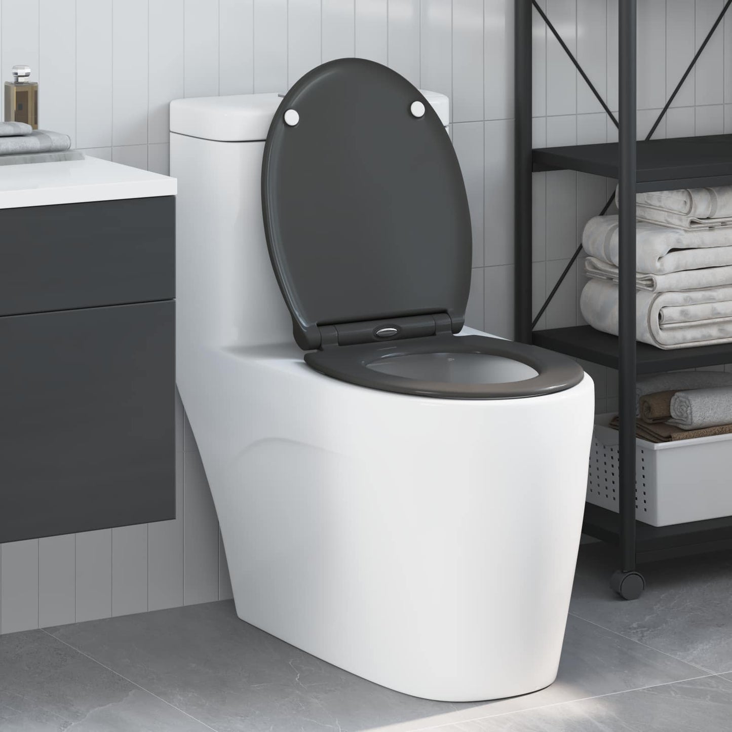 Toilettensitz Anthrazit 47 x 37,5 x 3,8 cm Duroplast