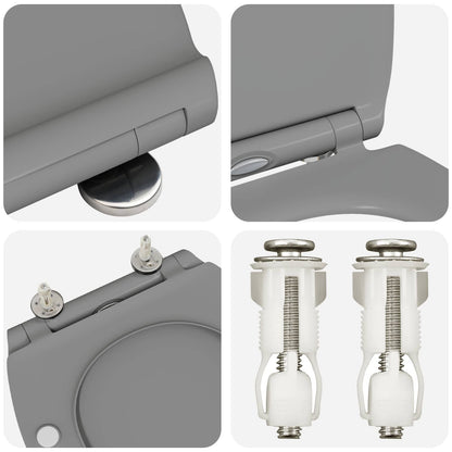 Toilettensitz Grau 47 x 37,5 x 3,8 cm Duroplast