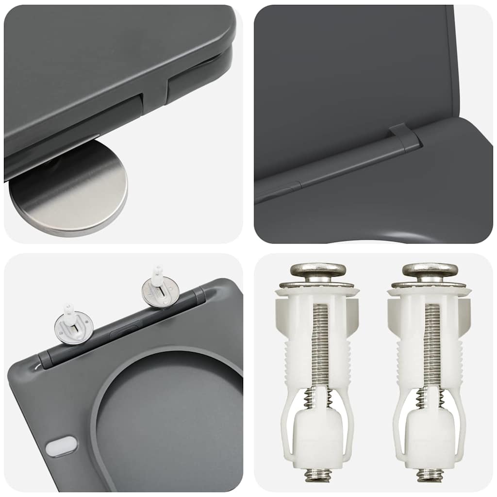Toilettensitz Anthrazit 47 x 36 x 3,4 cm Duroplast
