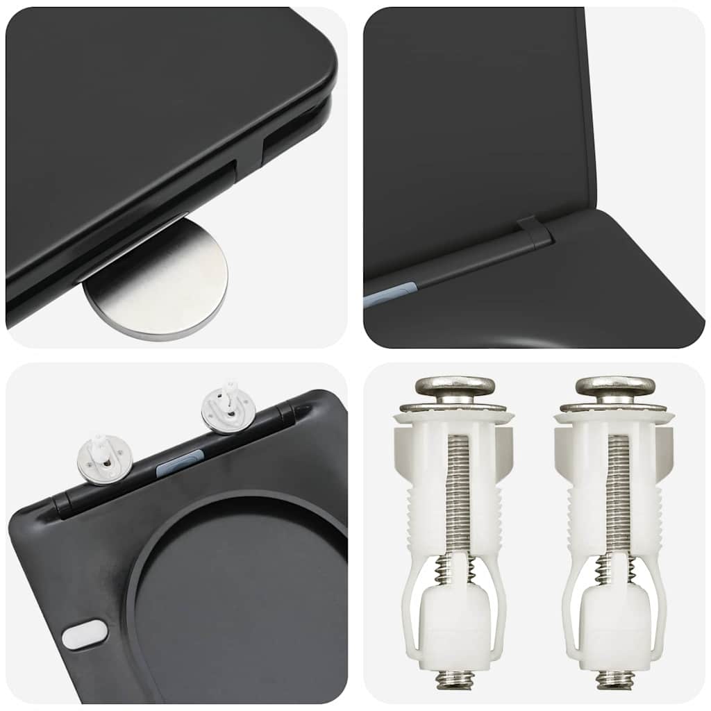 Toilettensitz Schwarz 47 x 36 x 3,4 cm Duroplast