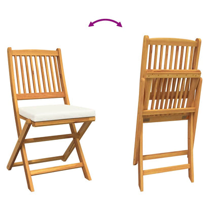 vidaXL Klappstuhl 4 pcs Weiß 49 x 57,5 x 92 cm Massivholz Akazie