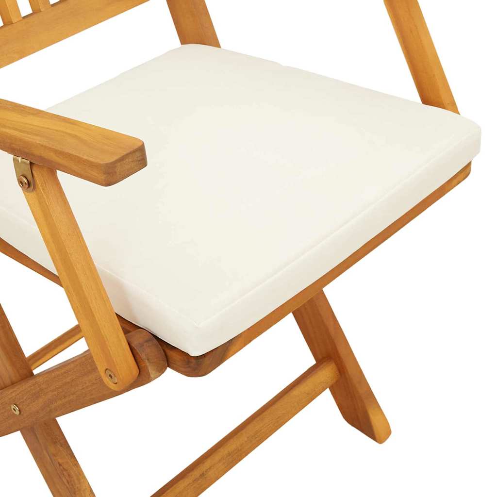 vidaXL Klappstuhl 4 pcs Weiß 49 x 57,5 x 92 cm Massivholz Akazie