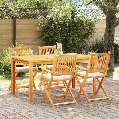 vidaXL Klappstuhl 4 pcs Weiß 49 x 57,5 x 92 cm Massivholz Akazie