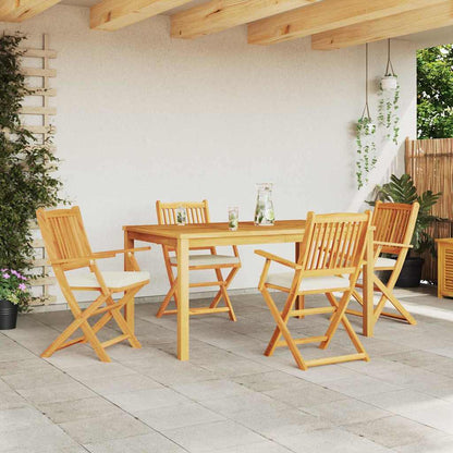 vidaXL Klappstuhl 4 pcs Weiß 49 x 57,5 x 92 cm Massivholz Akazie