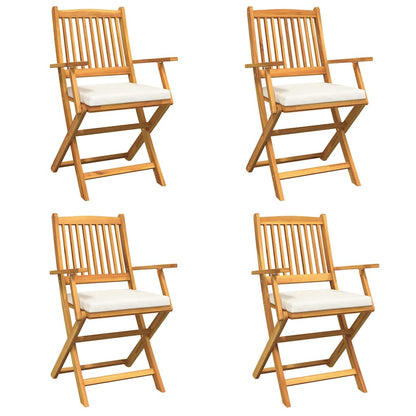 vidaXL Klappstuhl 4 pcs Weiß 49 x 57,5 x 92 cm Massivholz Akazie