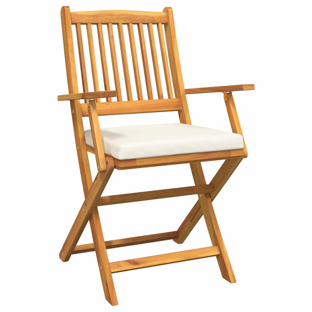 vidaXL Klappstuhl 4 pcs Weiß 49 x 57,5 x 92 cm Massivholz Akazie