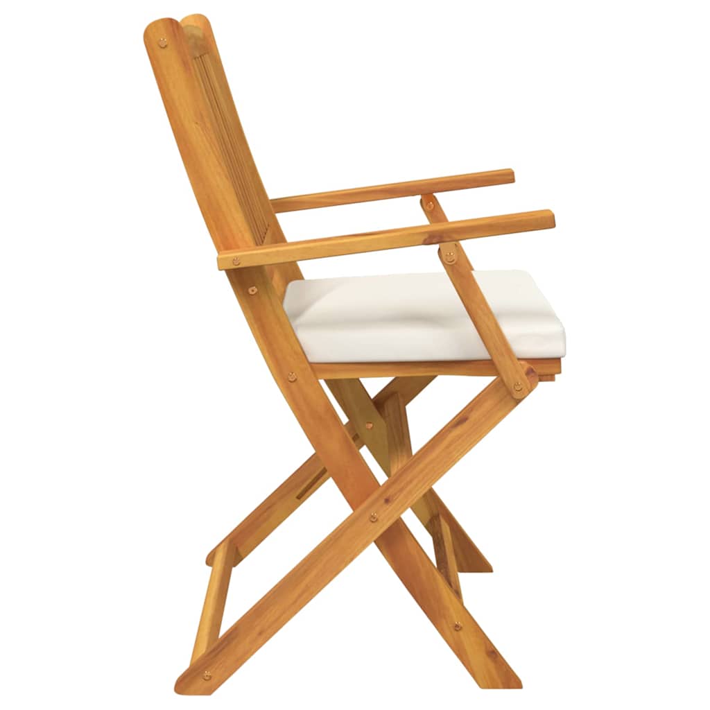 vidaXL Klappstuhl 4 pcs Weiß 49 x 57,5 x 92 cm Massivholz Akazie