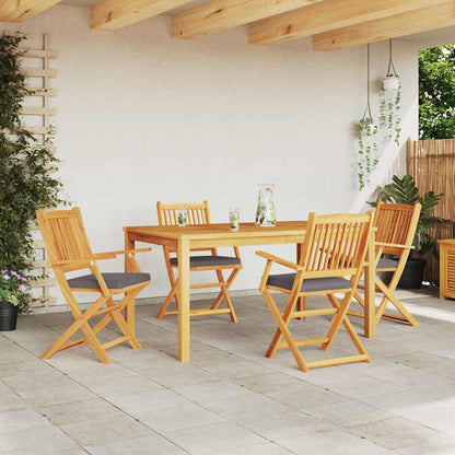 vidaXL Klappstuhl 4 pcs Grau 49 x 57,5 x 92 cm Massivholz Akazie