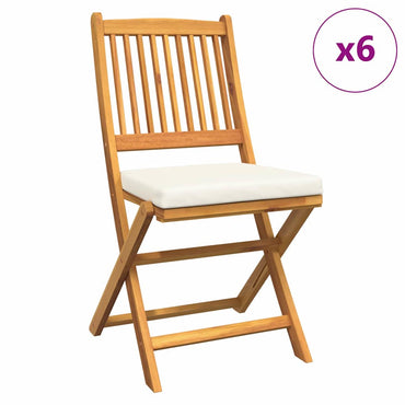 vidaXL Klappstuhl 6 pcs Weiß 49 x 57,5 x 92 cm Massivholz Akazie