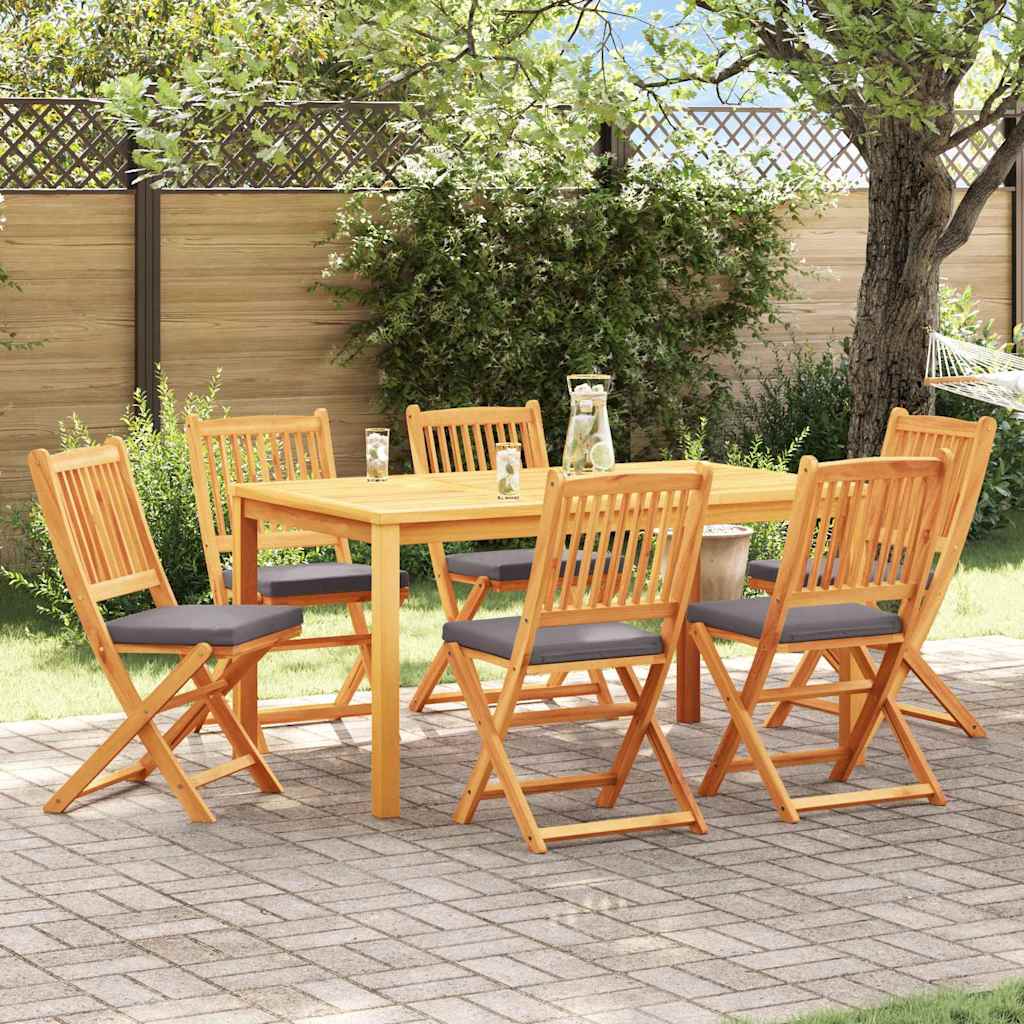vidaXL Klappstuhl 6 pcs Grau 49 x 57,5 x 92 cm Massivholz Akazie