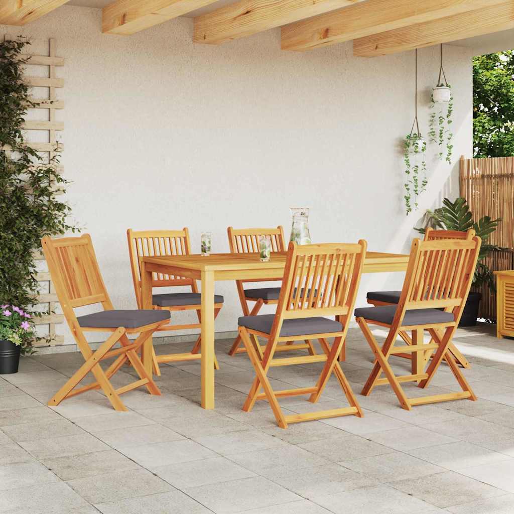 vidaXL Klappstuhl 6 pcs Grau 49 x 57,5 x 92 cm Massivholz Akazie