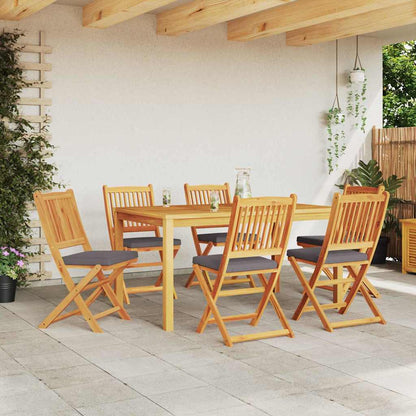 vidaXL Klappstuhl 6 pcs Grau 49 x 57,5 x 92 cm Massivholz Akazie
