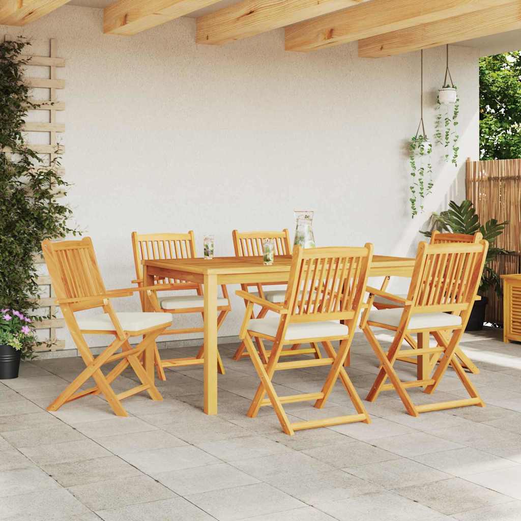 vidaXL Klappstuhl 6 pcs Weiß 49 x 57,5 x 92 cm Massivholz Akazie