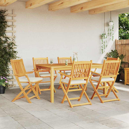 vidaXL Klappstuhl 6 pcs Weiß 49 x 57,5 x 92 cm Massivholz Akazie
