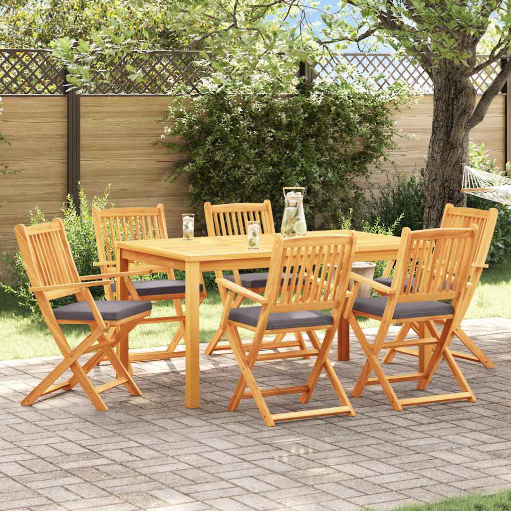 vidaXL Klappstuhl 6 pcs Grau 49 x 57,5 x 92 cm Massivholz Akazie