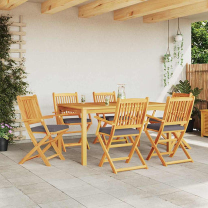 vidaXL Klappstuhl 6 pcs Grau 49 x 57,5 x 92 cm Massivholz Akazie