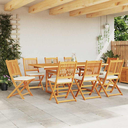 vidaXL Klappstuhl 8 pcs Weiß 49 x 57,5 x 92 cm Massivholz Akazie